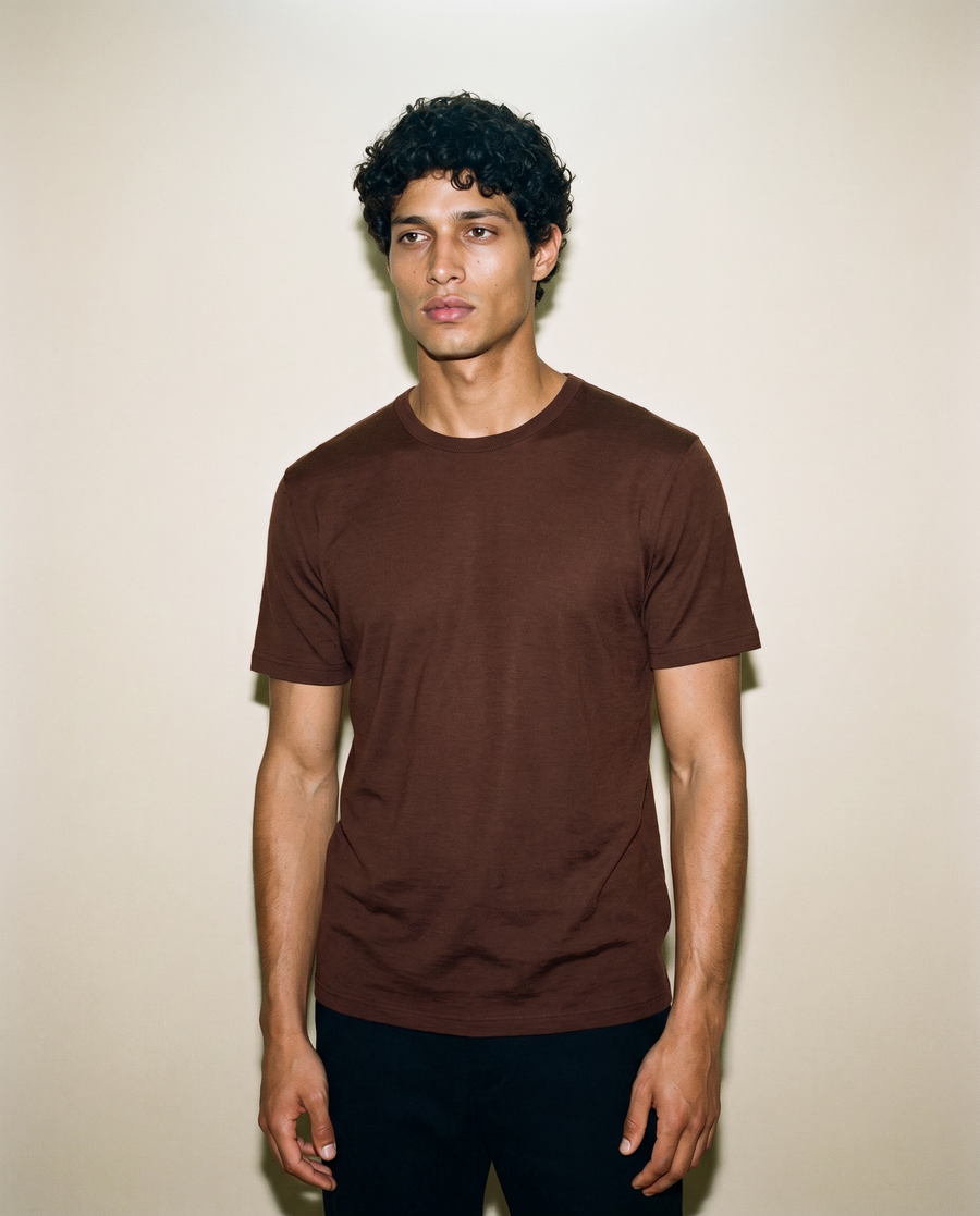 Men's Signature Merino Blend T-Shirt — Umber