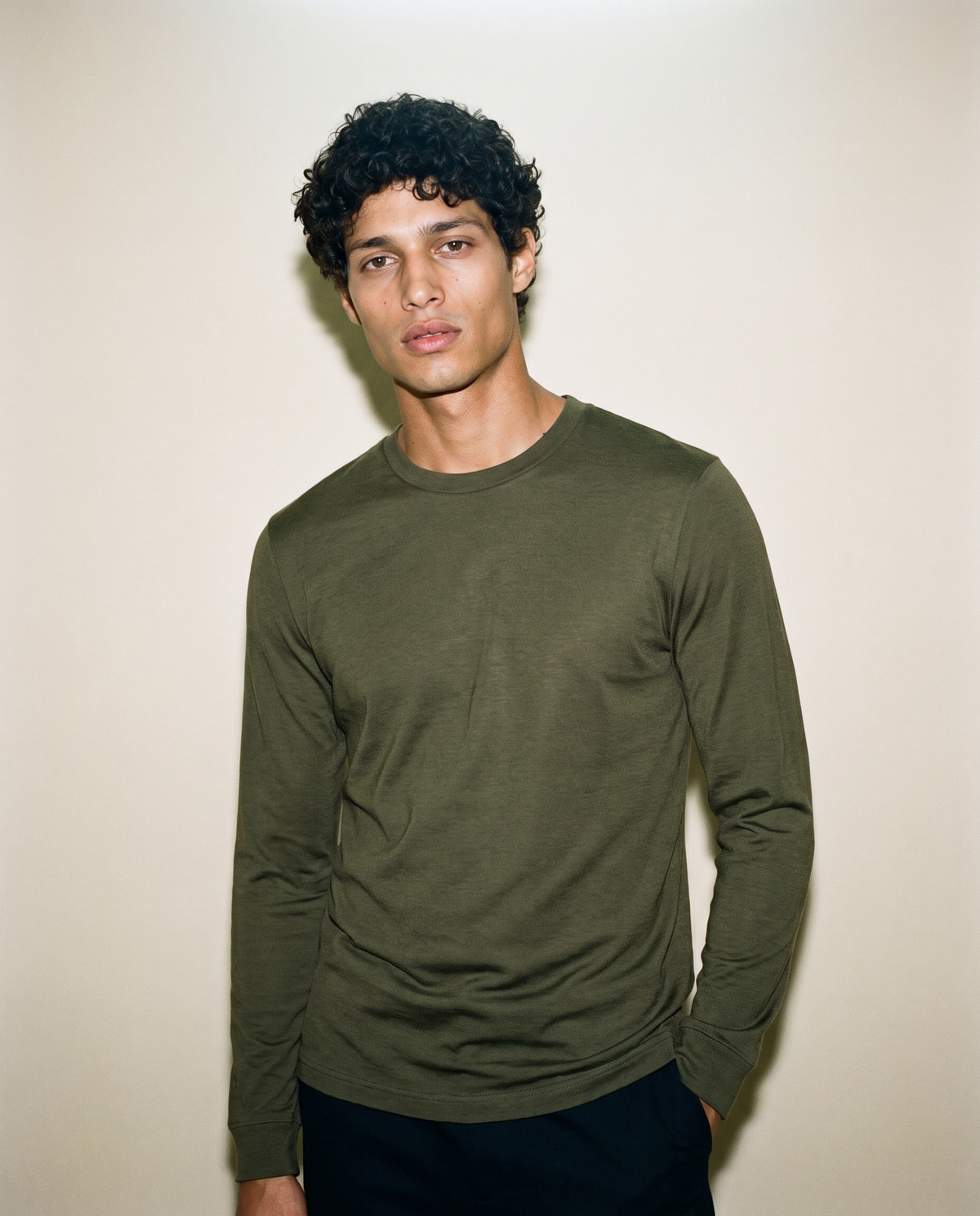 Men's Signature Merino Long Sleeve — Deep Olive
