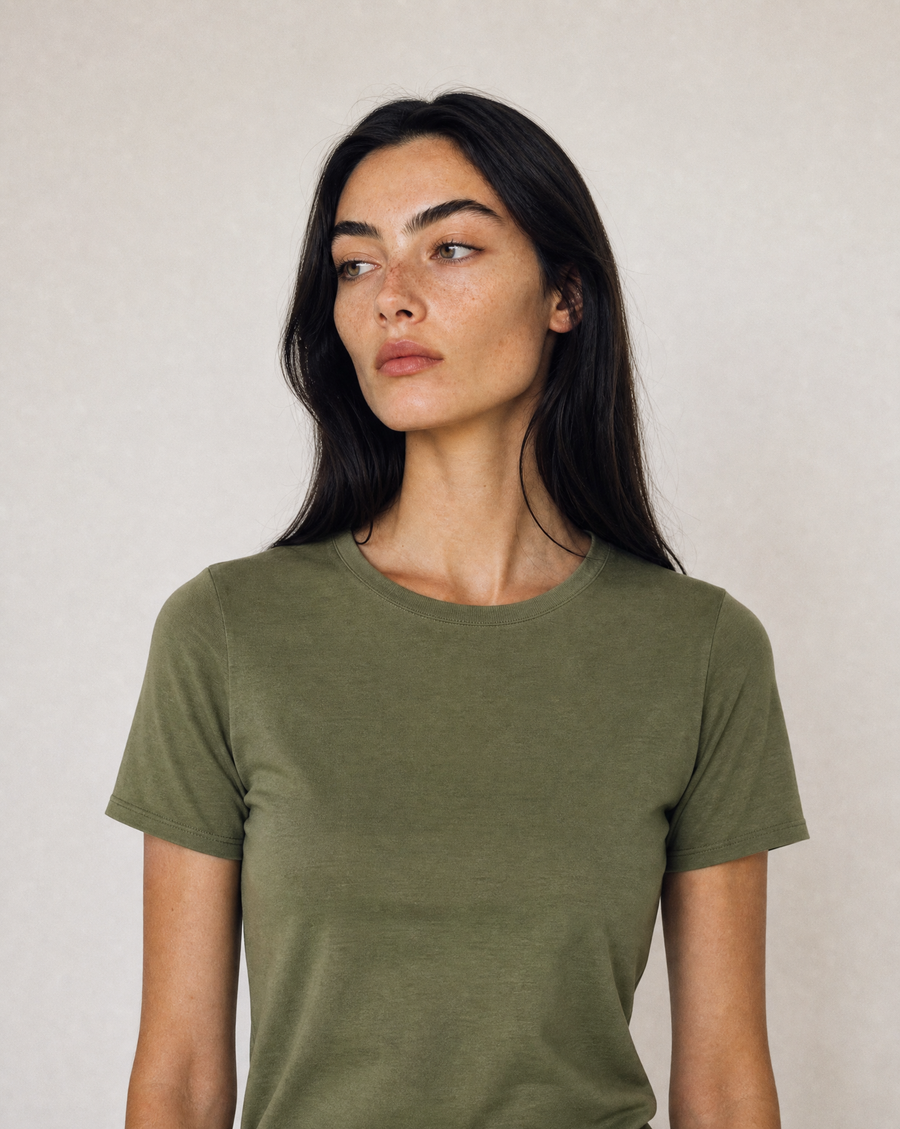 Women's Signature Merino Blend T-Shirt — Moss Tea