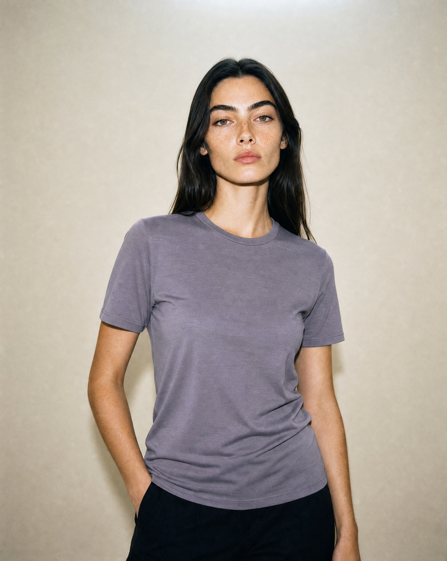 Women's Signature Merino T-Shirt — Dusty Plum