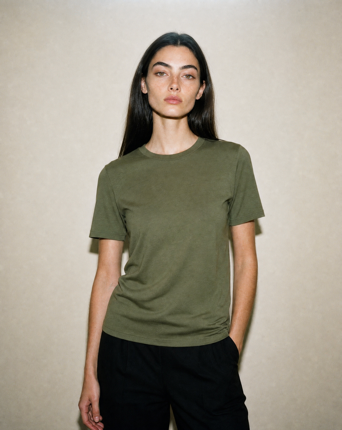 Women's Signature Merino Blend T-Shirt — Moss Tea
