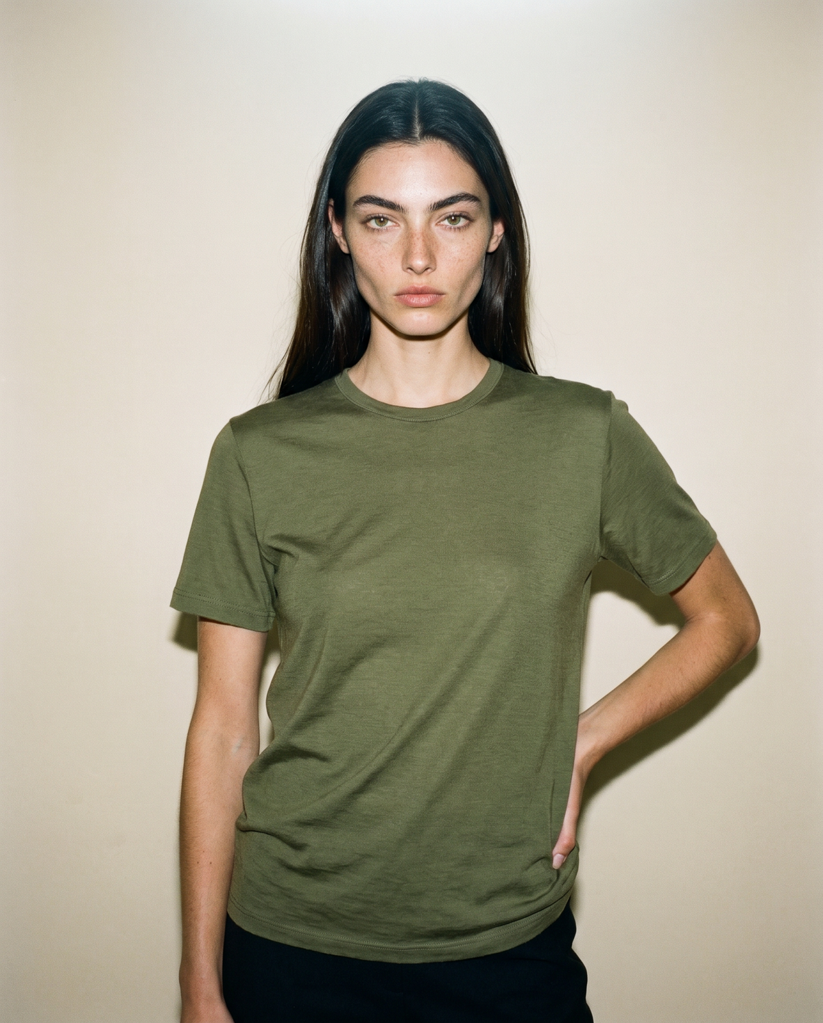 Women's Signature Merino Blend T-Shirt — Moss Tea